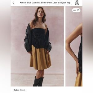 Kimchi Blue Gardenia Semi-Sheer Lace Babydoll Top Urban Outfitters